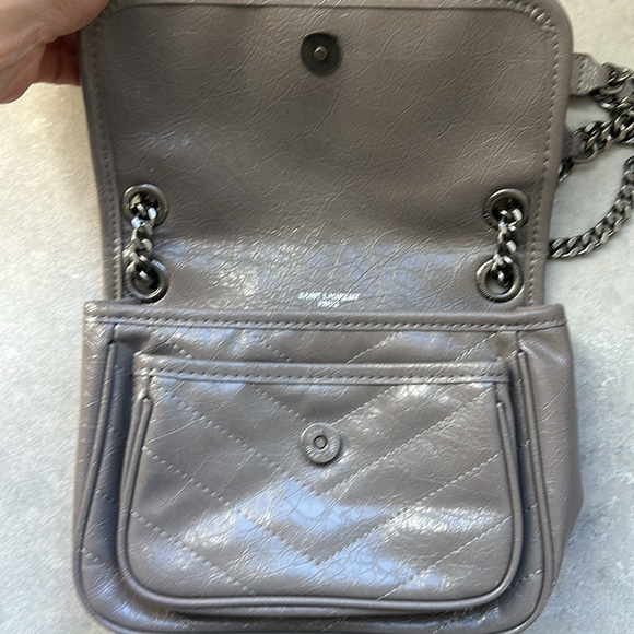 Yves Saint Laurent YSL look a like Gray Quilted Shoulder Bag - Picture 2 of 5